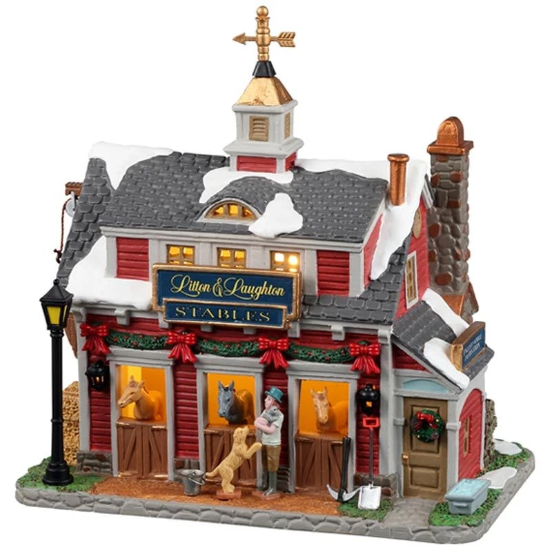 Lemax Litton & Laughton Stables - Lighted Building