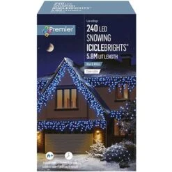 Blue & White LED Snowing Iciclebrights With Timer