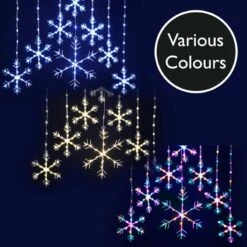 Christmas Snowflake Curtain Lights With Timer