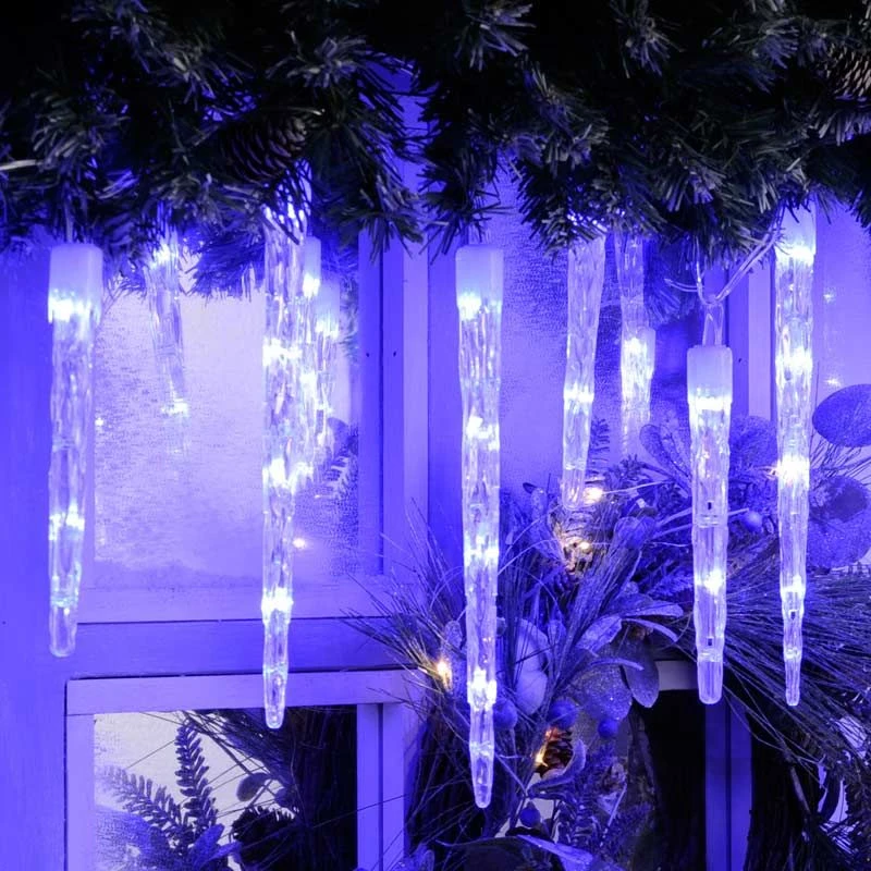 24 Colour Changing Icicle LED Lights On Clear Cable - Image 6
