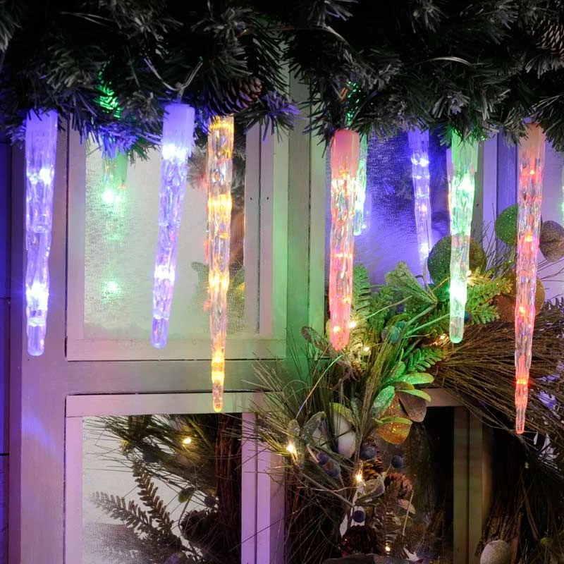 24 Colour Changing Icicle LED Lights On Clear Cable - Image 5