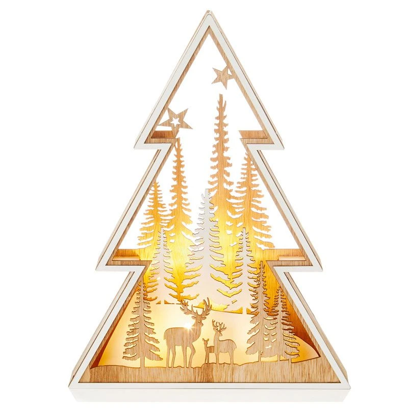 35cm LED Christmas Tree Diorama Woodland Scene - Image 3