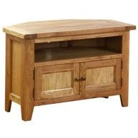 Oak Corner TV Unit - Oak Furniture