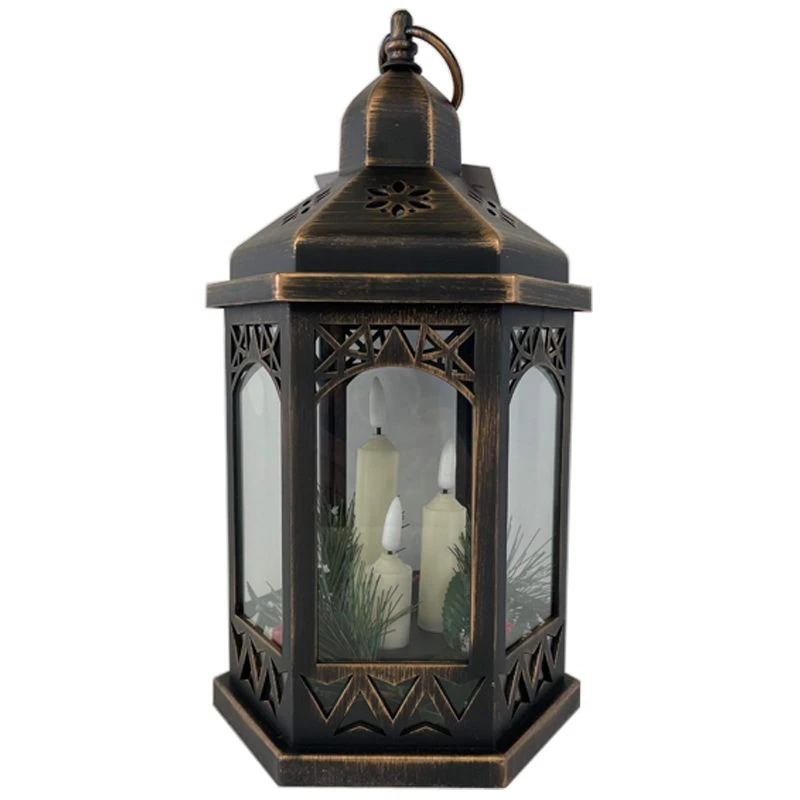 Flickering Flame 33cm Hexagonal Battery Lantern - 2 Assorted Colours - Image 2