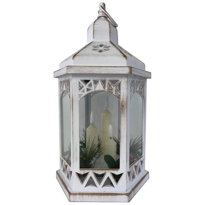 Flickering Flame 33cm Hexagonal Battery Lantern - 2 Assorted Colours - Image 3