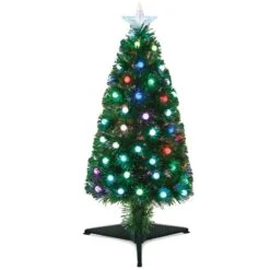 Multi Coloured LED Fibre Optic Ball Christmas Tree