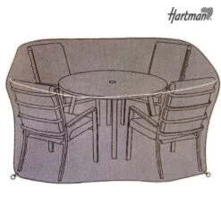 Hartman Vienna 4 Seat Round Dining Set Outdoor Furniture Cover