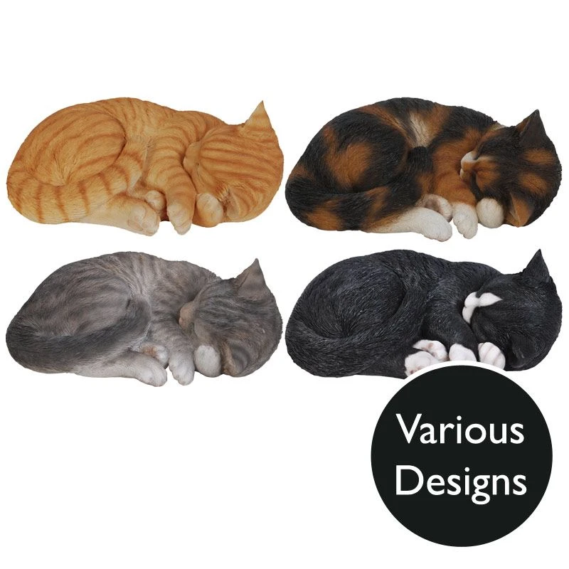 Vivid Arts Real Life Cats - Sleeping Cat Garden Ornament