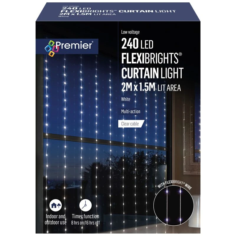 240 LED Flexibright Curtain Lights On Clear Cable - Image 4